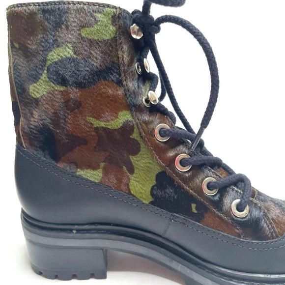 NIB SHUTZ JUNGLE ARMY MAFADA CALF HAIR LEATHER COMBAT BOOTS/BOOTIES SZ: 7.5 / 8 - Picture 8 of 14